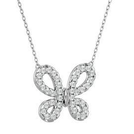 Butterfly Wing Diamond Pendant Necklace with 0.5 carat Round diamond Very Good cut J color SI2 clarity Natural Diamond