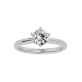 6 Prong Solitaire Engagement Ring High Dome Setting With 0.17 Carat Round Shape Alexandrite Gemstone