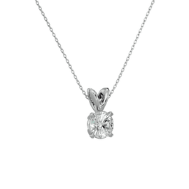Classic Clasp Solitaire Diamond Pendant with 0.52 carat Round diamond Very Good cut J color SI2 clarity