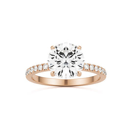 Cushion Celestia Round Solitaire Hidden Halo Setting With 3.24 Carat Cushion Shape Lab Grown Diamond(Certificate No: LG626491708)