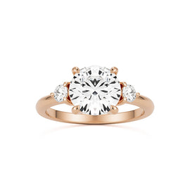 Cushion Baguette Three Stone Engagement Ring Setting With 0.4 Carat Asscher Shape Natural Diamond(Certificate No: 763626847)