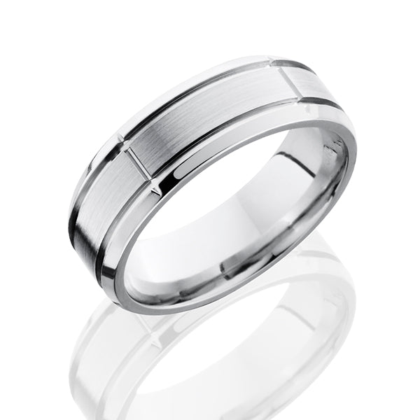 Cobalt Chrome Men's Wedding Band with Segmented Pattern 2