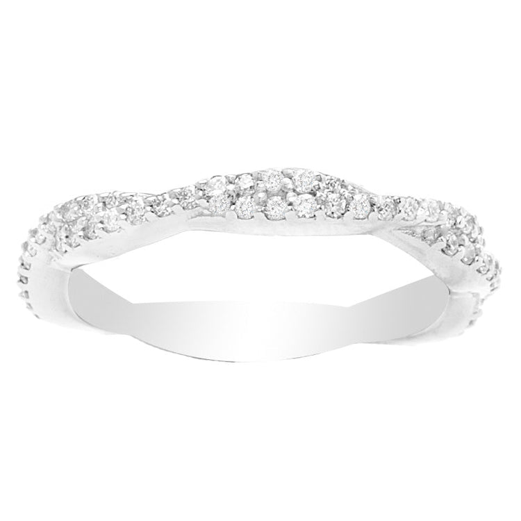 Grecia 14K White Gold Twist Band; .34 ctw