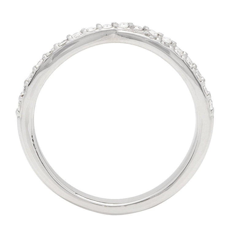 Criss Cross 14k White Gold Wedding Band; .50 CTW