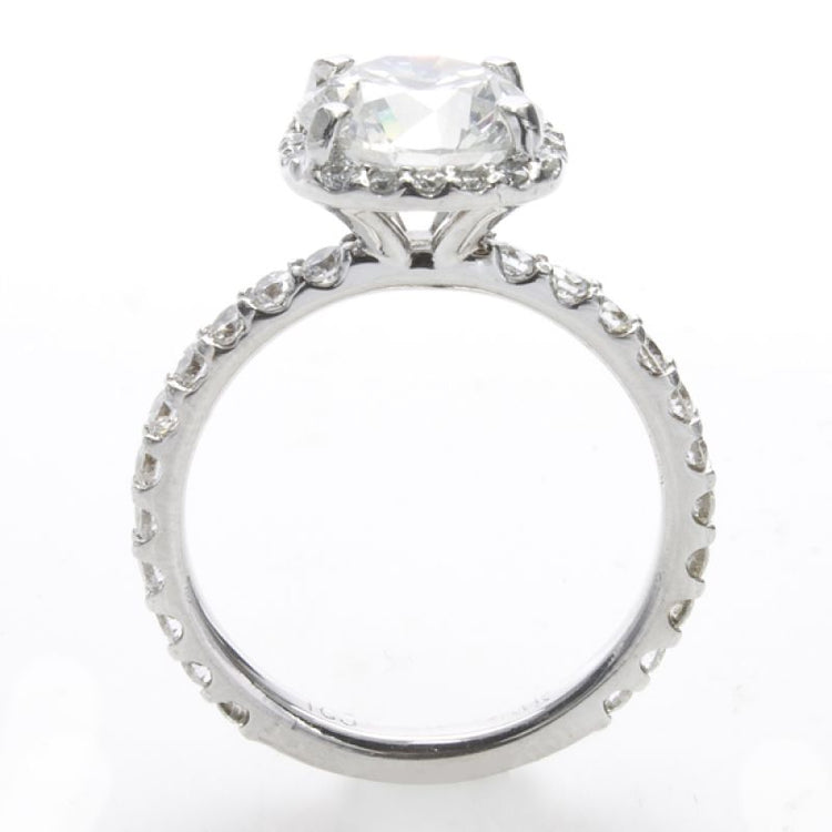 Marisol Round Halo Ring in 14K White Gold; 1.34 ctw