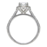 14K Cushion Halo Round Diamond Engagement Ring; Diamond Weight: 1.95 ctw
