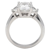 14k White Gold Three Stone Diamond Ring; 3.78 CTW