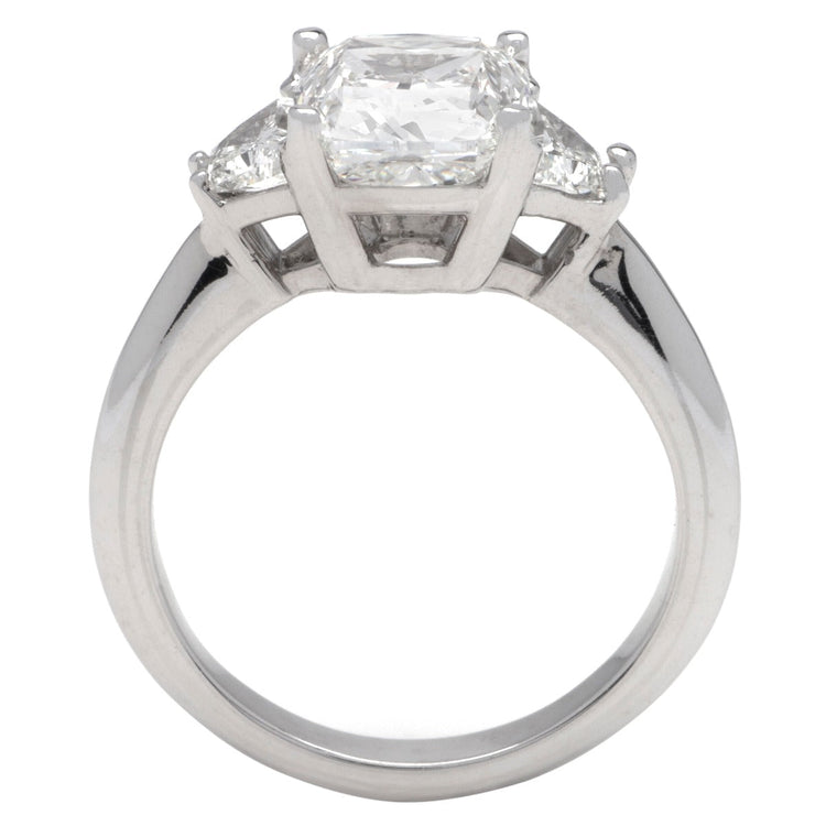 14k White Gold Three Stone Diamond Ring; 3.78 CTW