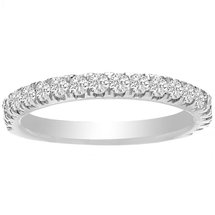 Wedding Band in 14K White Gold- Merinne; 0.60 ctw