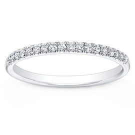 14k White Gold Diamond Band; 0.33 ctw