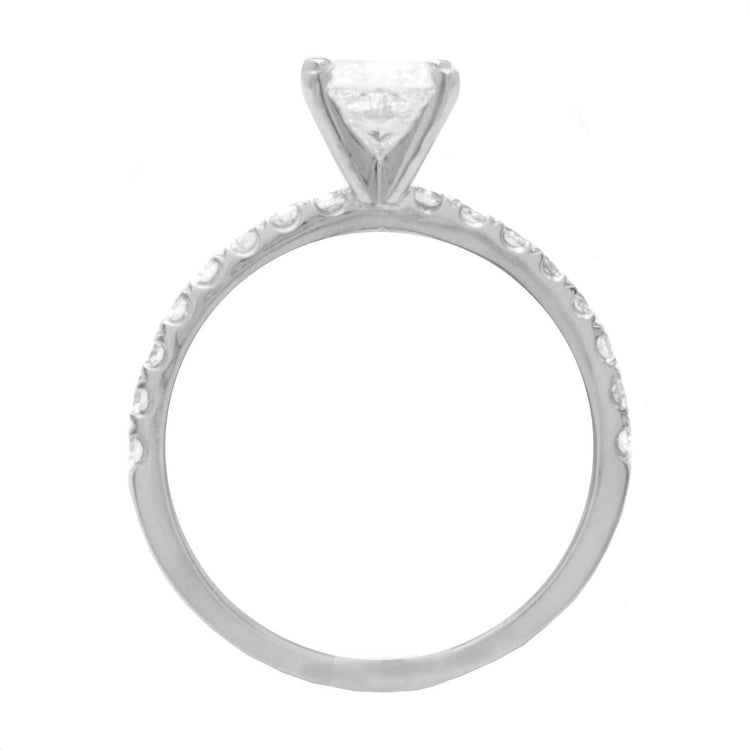 Princess 1.01ct Diamond Engagement Ring in 14K WG Olivia; 1.41 CTW