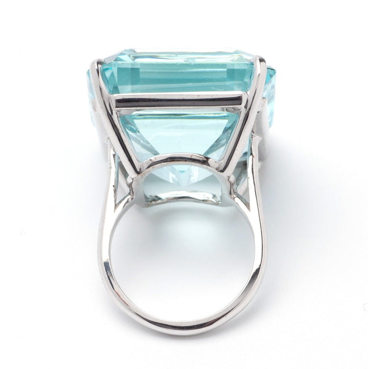 Aquamarine Ring in 14K White Gold; 54.07 CTW