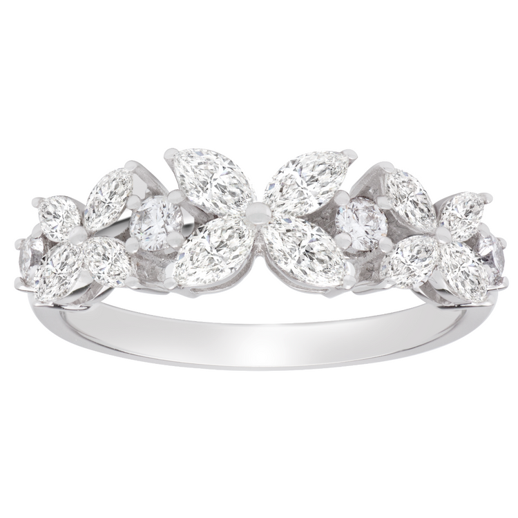 Marquise Diamond Wedding Band in 14k WG; 1.03 CTW