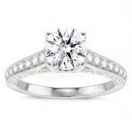 Calista 14K White Gold Diamond Engagement Ring