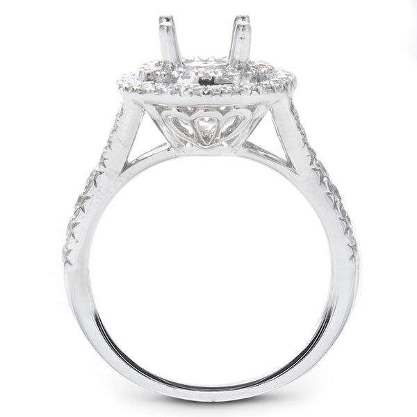 Samara Double Halo Engagement Ring in 14K White Gold; 0.61 ct