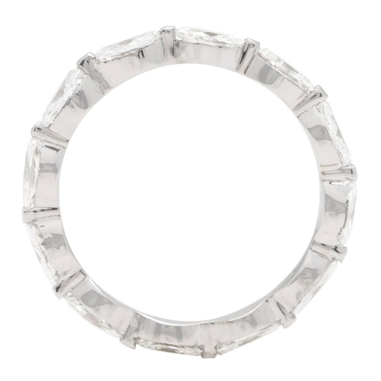 Floating Marquise Eternity Diamond Wedding Band 14K White Gold; 1.40 ctw