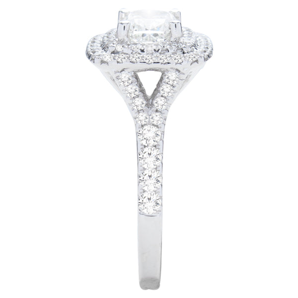 Ileana Double Halo Cushion Diamond Engagement Ring; 0.60ctw