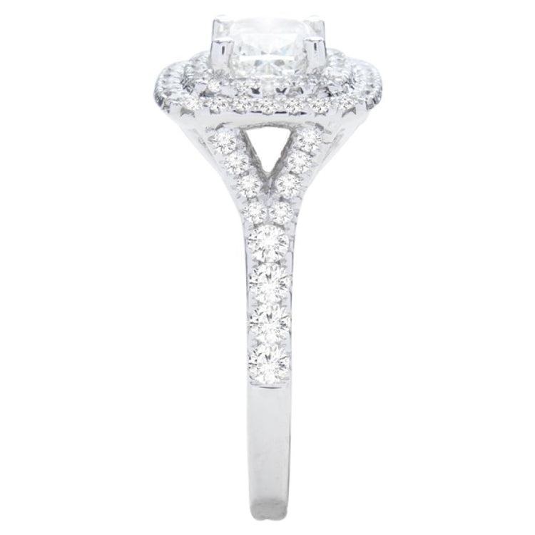 Livia 14K White Gold Double Halo Engagement Ring; 1.70 ctw
