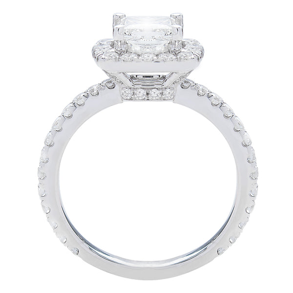 Lydia Halo Princess Cut Diamond Engagement Ring; 2.05ctw
