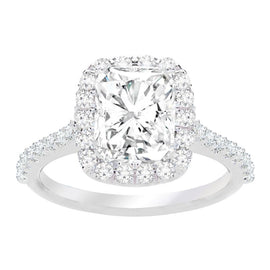 Adela 14K Radiant Halo Engagement Ring; .60 Ctw