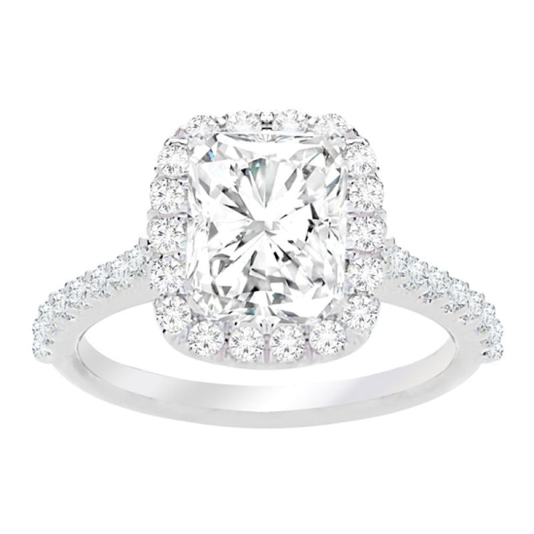 Adela 14K Radiant Halo Engagement Ring; .60 Ctw