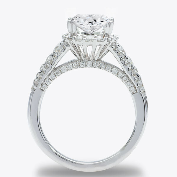 Annabelle Halo Diamond Engagement Ring in 14K White Gold; 0.90ctw