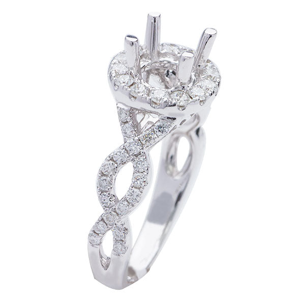 Riley Intertwined Halo Engagement Ring; 0.66ctw