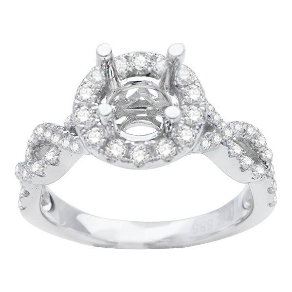 Riley Intertwined Halo Engagement Ring; 0.66ctw