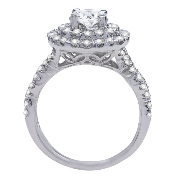 Ella Double Halo Diamond Engagement Ring; Diamond 1.00 ctw