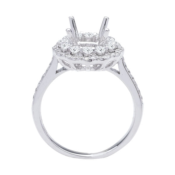 Yasmeen Double Halo Floral Diamond Engagement Ring; 0.60ctw