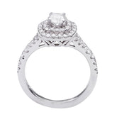 Ellie Double Halo Engagement Ring in 14K White Gold; 0.60 ct