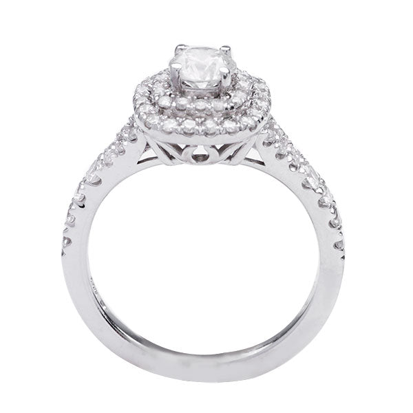 Ellie Double Halo Engagement Ring in 14K White Gold; 0.60 ct