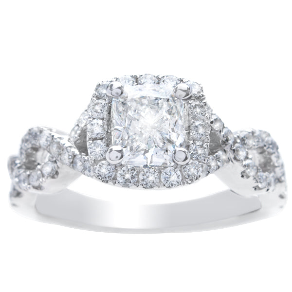 Maya Intertwined Halo Engagement Ring; 1.44 ctw
