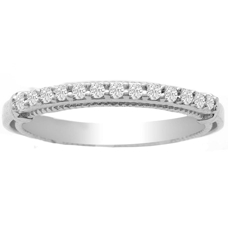 Wedding Band in 14K White Gold- Sabrynn; 0.16 ctw