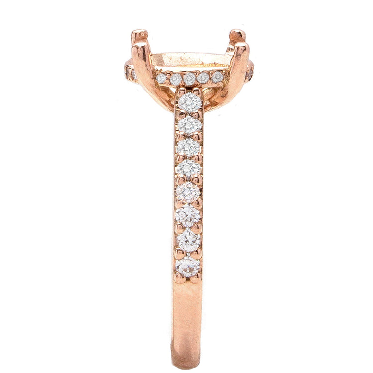 Kendalia Hidden Halo Engagement Ring in 14K Rose Gold; 0.30 ctw
