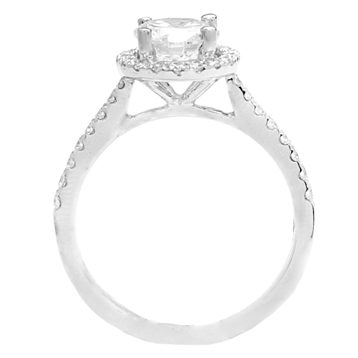 Halo Diamond Engagement Ring in 14K WG Jesslyn; 1.36 ctw