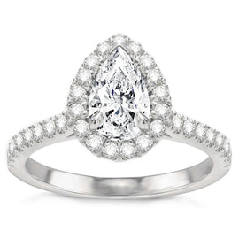 Delfina Diamond Engagement Ring In 14K White Gold; 1.41 Ctw