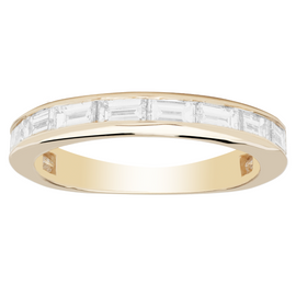 14k Yellow Gold Baguette Diamond Band: 1.32ctw