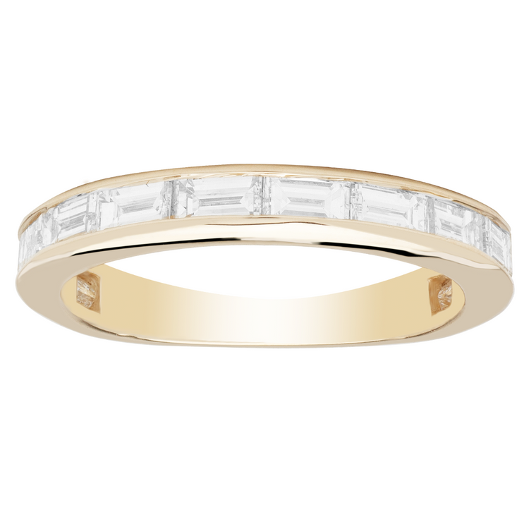 14k Yellow Gold Baguette Diamond Band: 1.32ctw