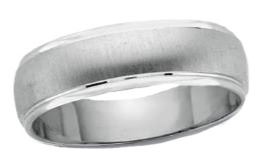 14K White Gold Step Edge Men's Wedding Band