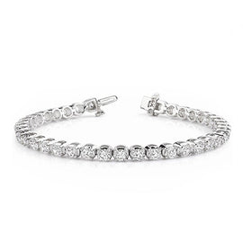 14K White Gold Diamond Tennis Bracelet; 6.00 ctw