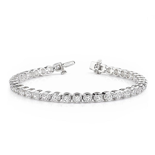 14K White Gold Diamond Tennis Bracelet; 6.00 ctw