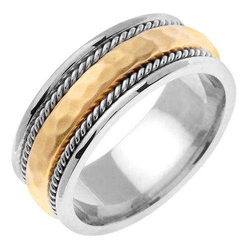 Two Tone Diamond Men's Wedding Band; Diamond .30 ctw