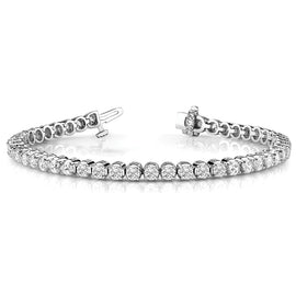 14K White Gold Diamond Tennis Bracelet; 3.30Ctw