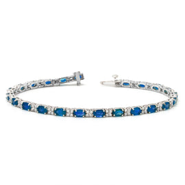 4.72ct Oval Sapphire & Diamond Bracelet; 5.89 CTW