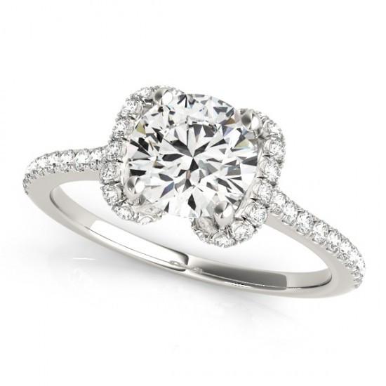 Delphine Trilogy Diamond Engagement Ring 0.48 Carat Marquise Diamond J Color VVS1 Clarity