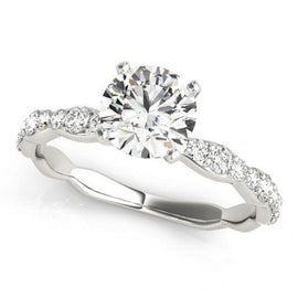 Classic 6 prongs Diamond engagement ring 0.56 Carat Emerald Diamond L Color VVS2 Clarity