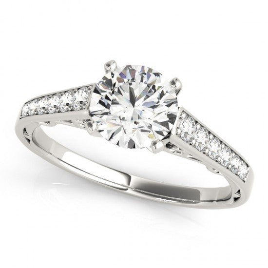 Celeste Solitaire Diamond Engagement Ring 0.6 Carat Asscher Diamond D Color VS2 Clarity