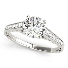 Celeste Solitaire Diamond Engagement Ring 0.38 Carat Asscher Diamond E Color VVS2 Clarity