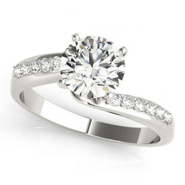 Carina Solitaire Diamond Engagement Ring 0.33 Carat Round Diamond F Color SI2 Clarity